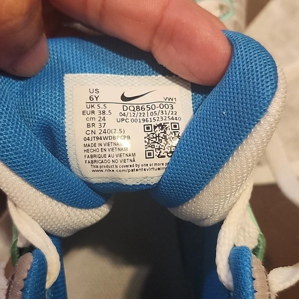 Nike Lebron Sneakers in White, Pink, and Blue